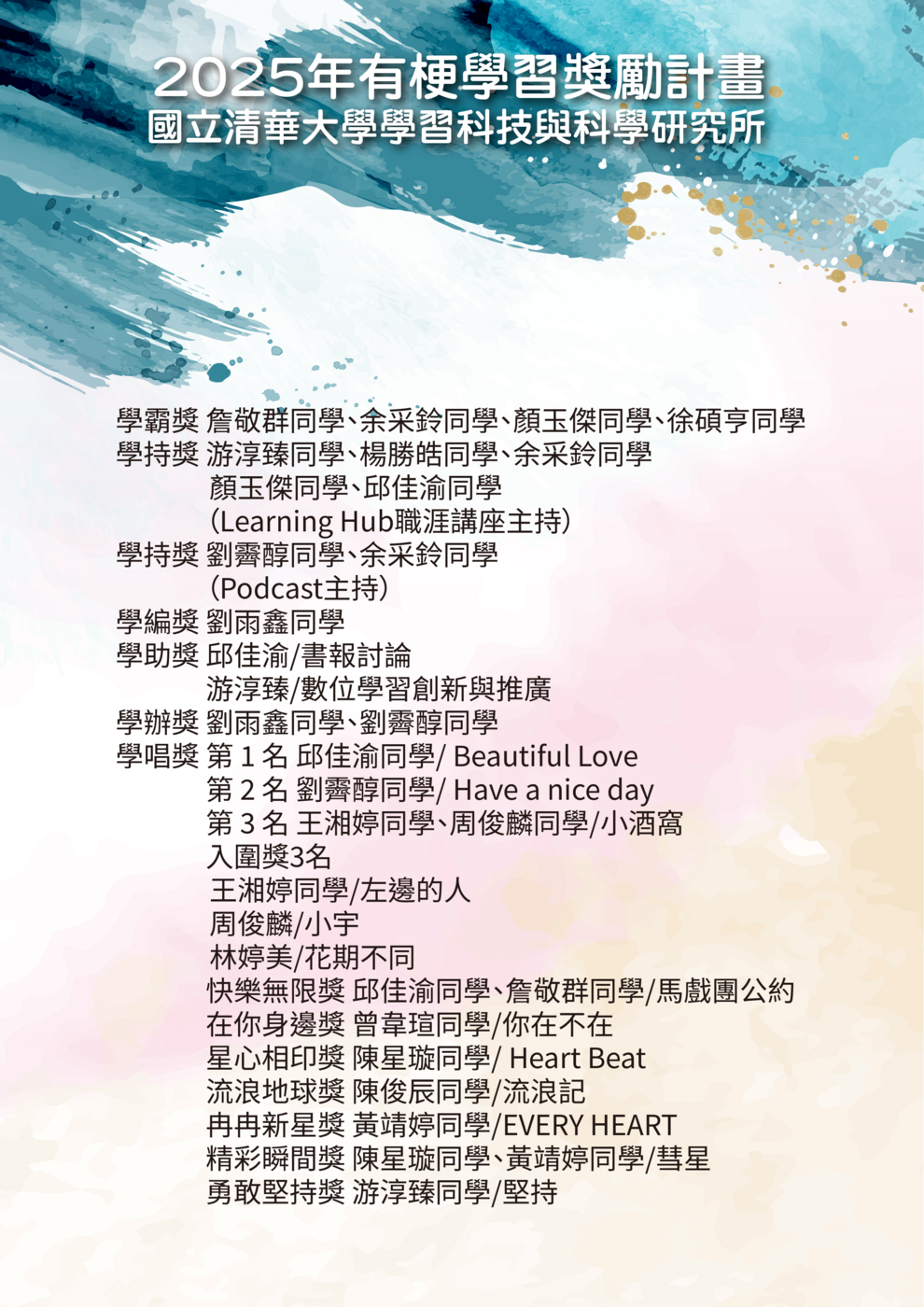 2025有梗學習獎得獎名單圖片